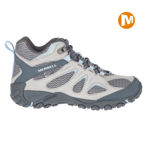 Merrell Yokota 2 Mid Waterproof Wanderschuhe Damen DunkelGrau/Weiß [DE-NYPJQ]